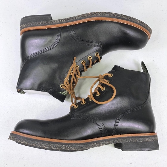Polo Ralph Lauren Men Combat Boots RL Army Leather - Picture 3 of 9